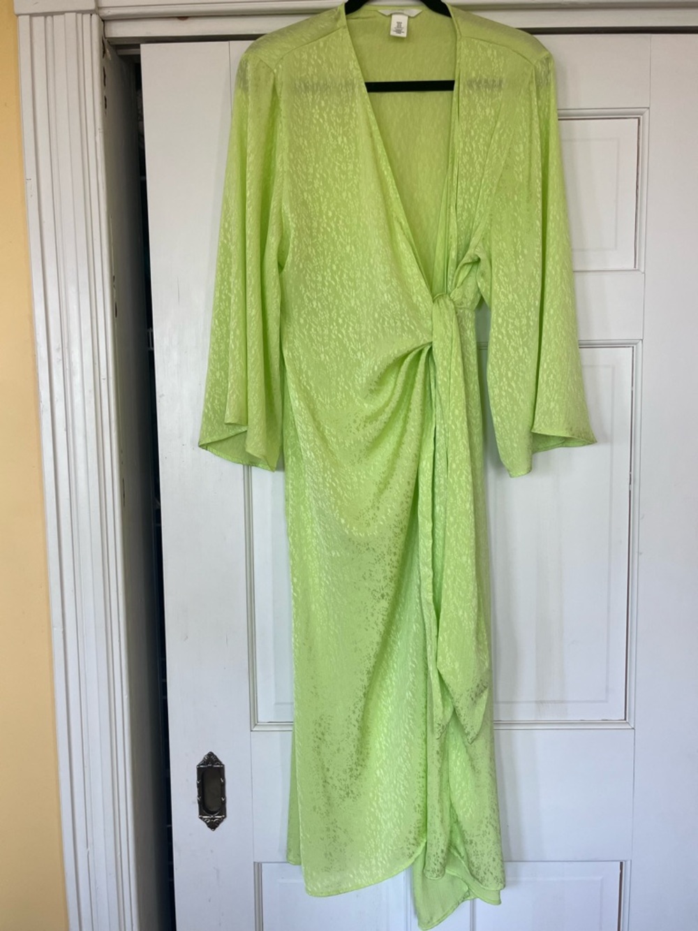 H&M Lime Green Wrap Midi Dress